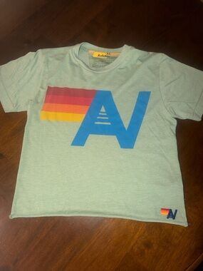 Aviator Nation Mint crop tee